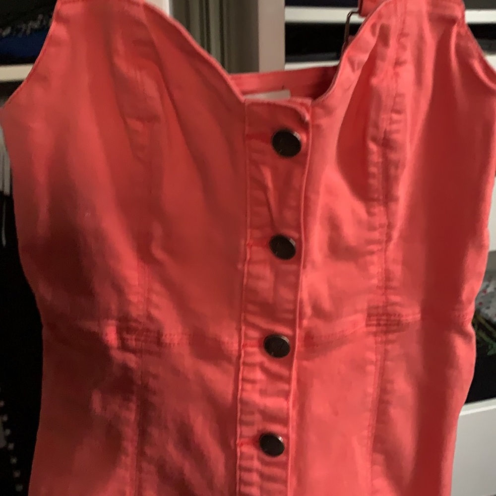 MP|D Dungaree Overall Dress S Button Front Sheath - Picture 9 of 10